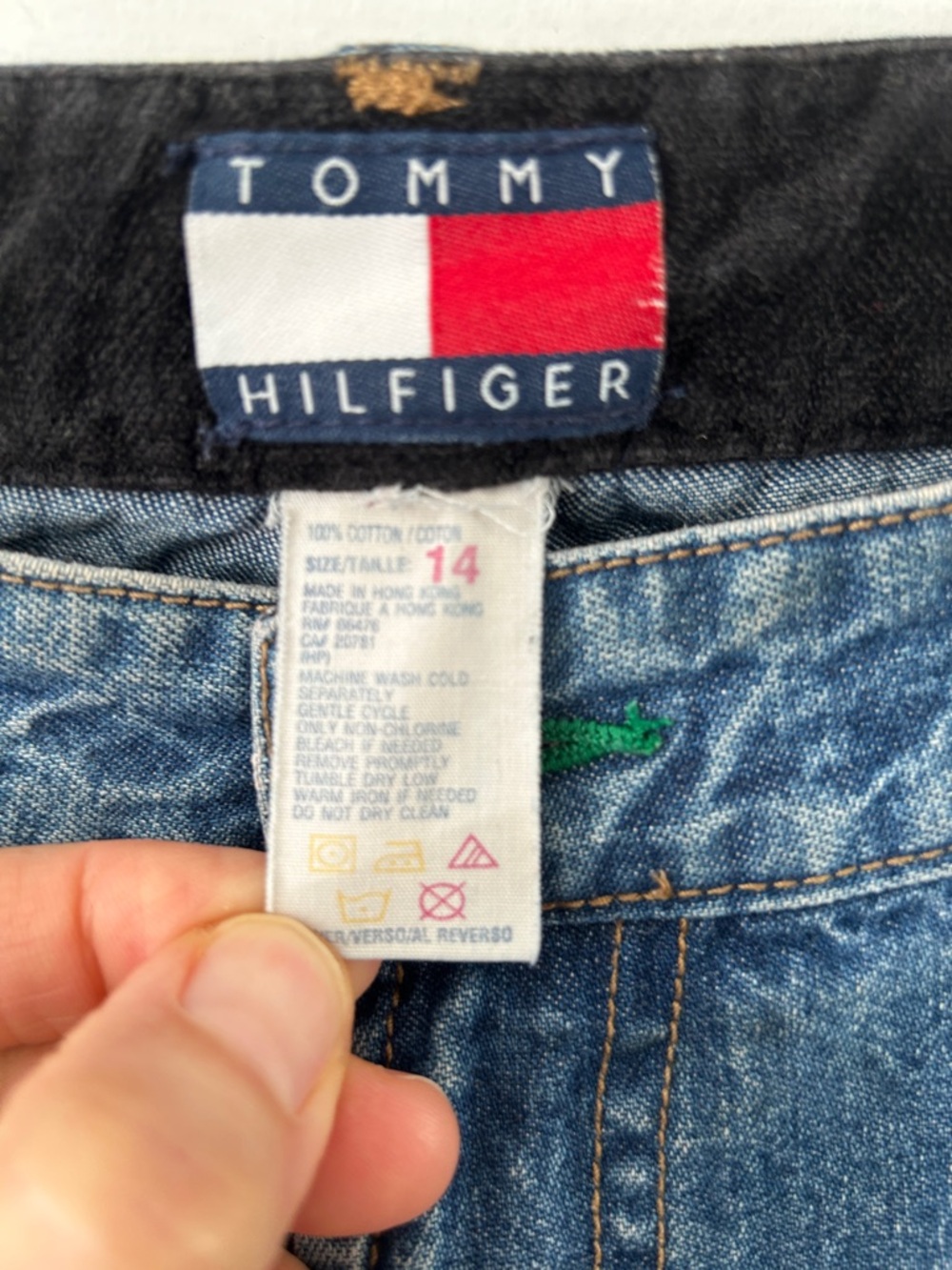 Vintage Tommy Hilfiger Jeans Women’s 14 Barrell Leg High Waisted Velvet Trimmed - Picture 5 of 16